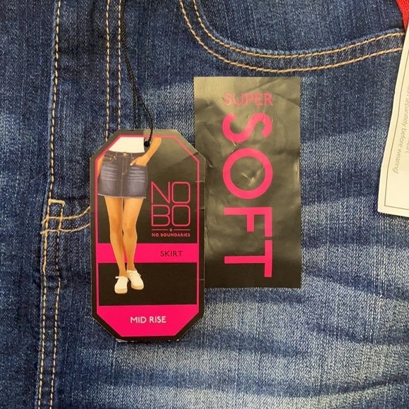 NWT NoBo Mid Rise with Stripes Denim Skirt Size Junior 9 - Picture 2 of 5